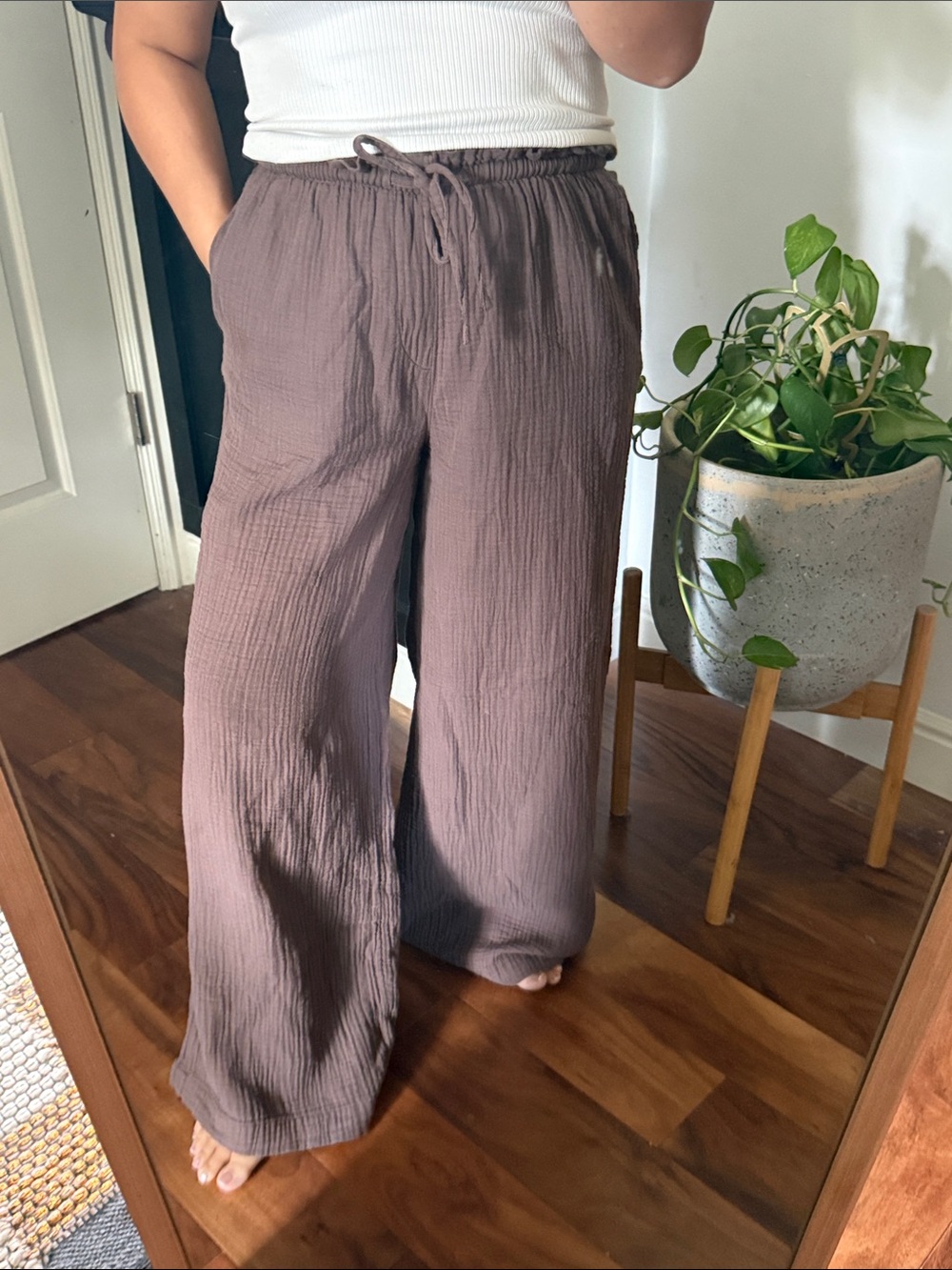 Universal Thread Wide Leg 100% Cotton Pull on Gauze Pants. XS